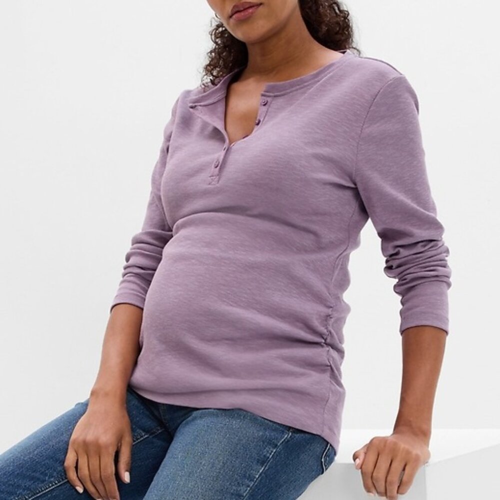 Gap Maternity Rib Henley T-Shirt